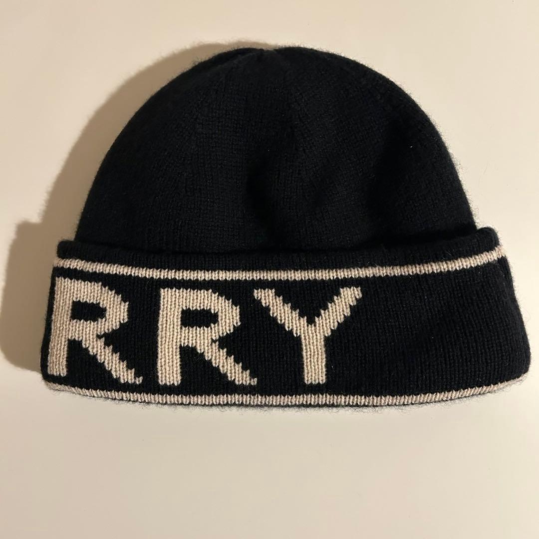 『極美品』BURBERRY ロゴ ニット帽・ビーニー 黒
