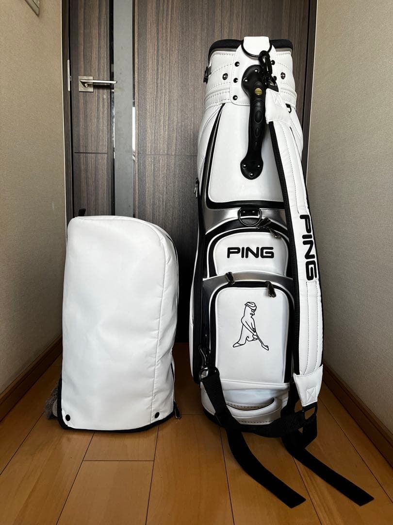 美品 PING 3点式キャディバッグ ツアースタッフバッグ　希少ミスター・ピン