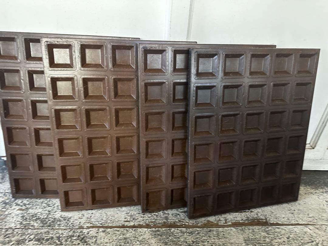 フィナンシェ　テフロン加工金属製　スクエア型 4枚セット　レトロアンティークB