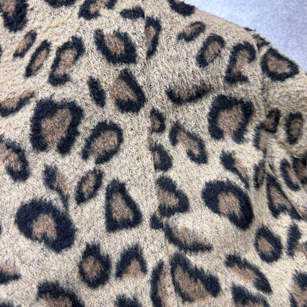 JOHNNY WOLF】ビックフードライダースロングコート/Y2K/豹柄/V系