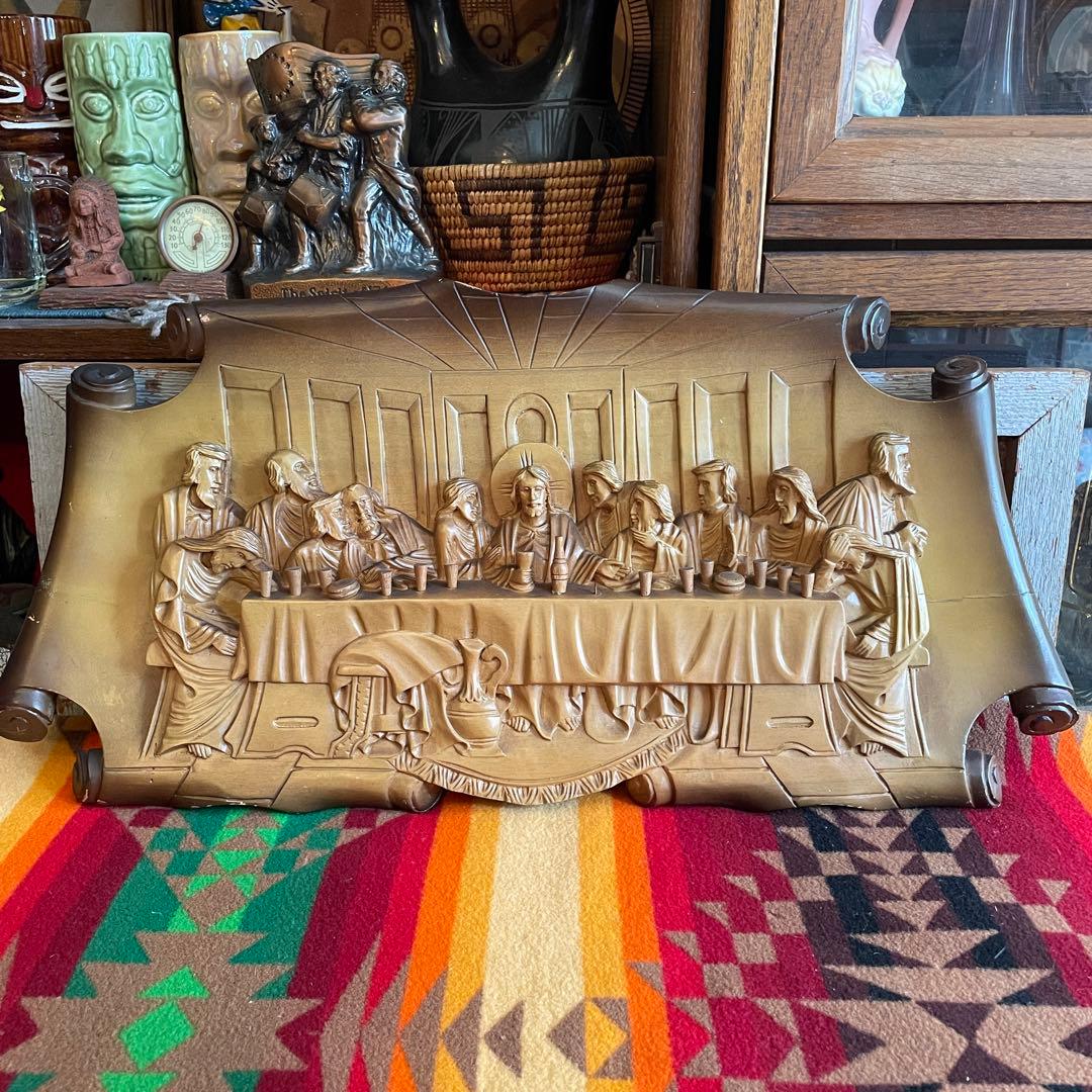 芸術品！30s〜40s 最後の晩餐　レオナルドダビンチ木彫りアメリカアンティーク