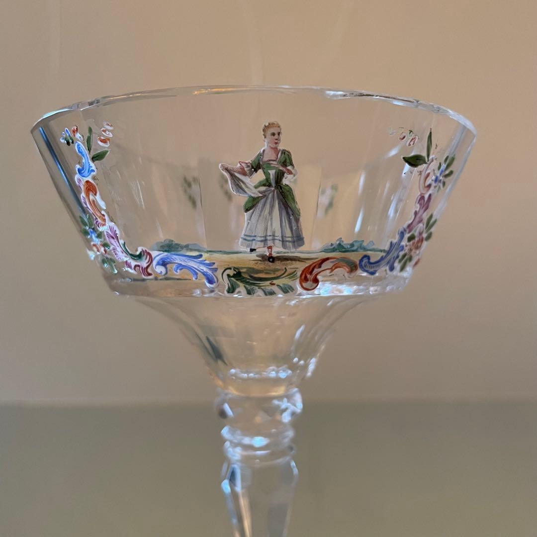 御売約　シャビーシック♡ ロブマイヤー　シャンパン　人物装飾　クープグラス2客