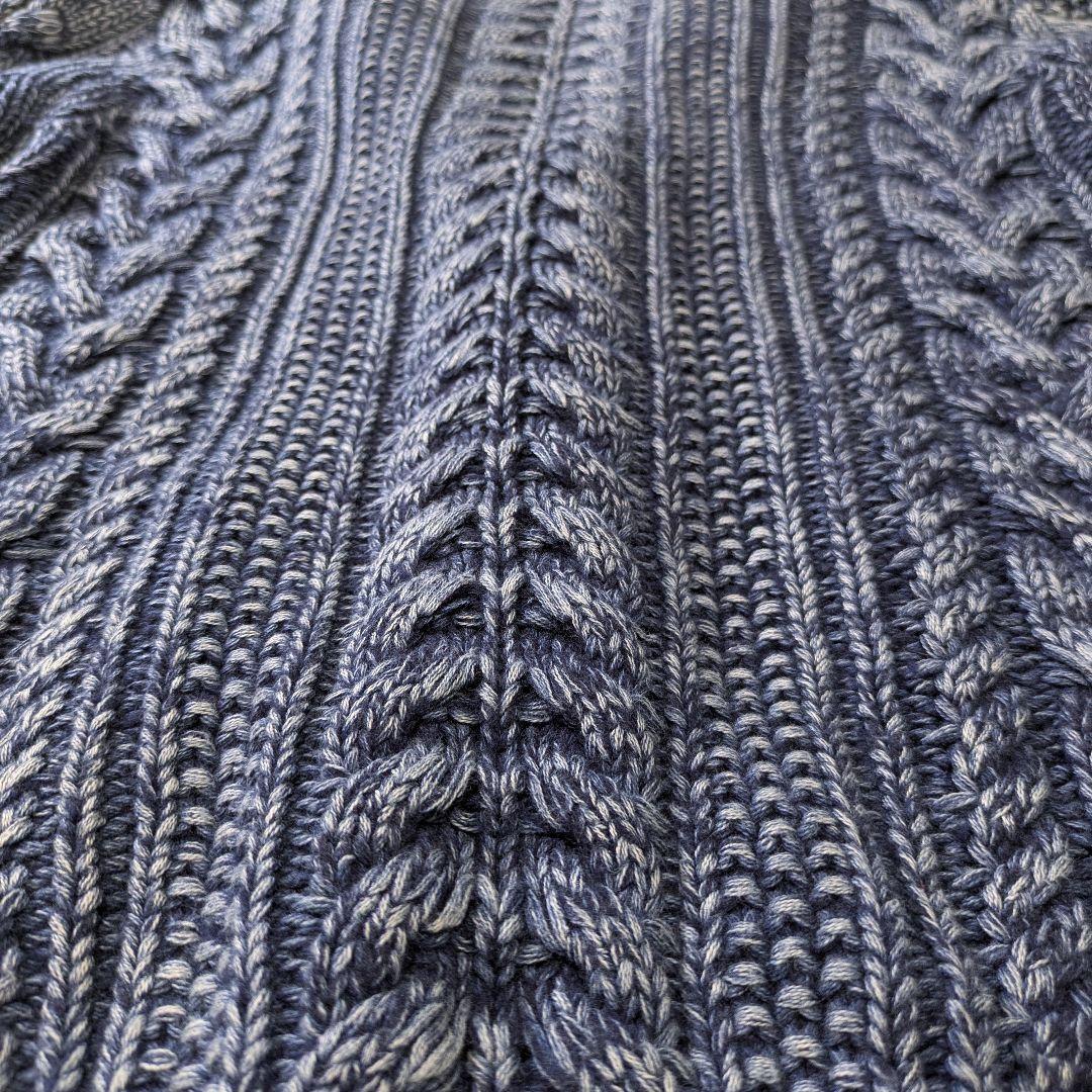 1piu1uguale3 ケーブルニットショールカラーカーディガン カシミヤ混