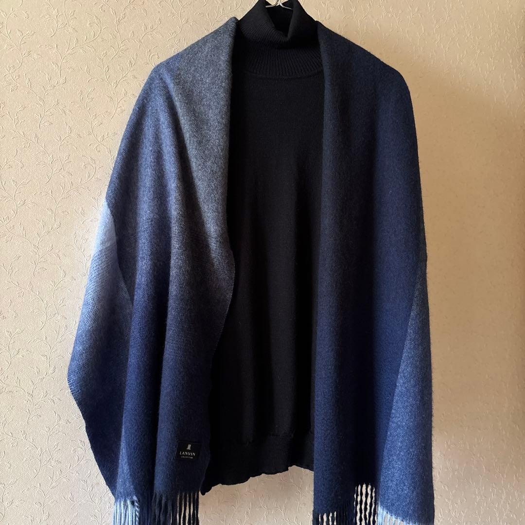 極美品◆LANVIN◆定価35000円 カシミヤ100% オンブレーマフラー