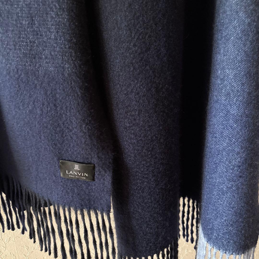 極美品◆LANVIN◆定価35000円 カシミヤ100% オンブレーマフラー