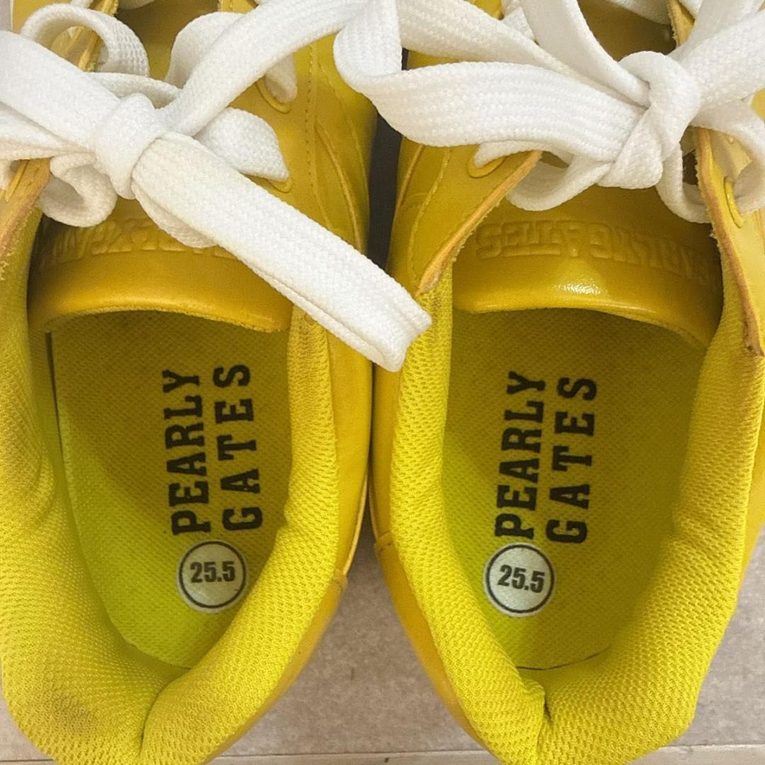 PEARLY GATES パーリーゲイツ ゴルフシューズ イエロー 25.5cm