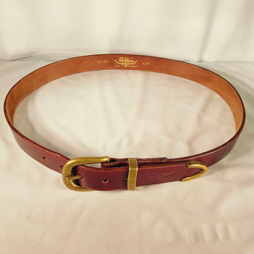 【美品】R.M.Williams オーストラリア製 高級バーガンディドレスベルト