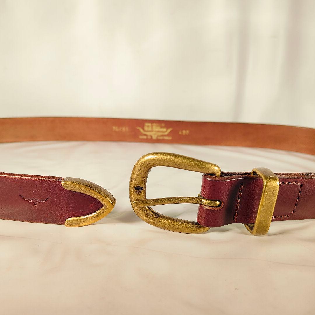 【美品】R.M.Williams オーストラリア製 高級バーガンディドレスベルト