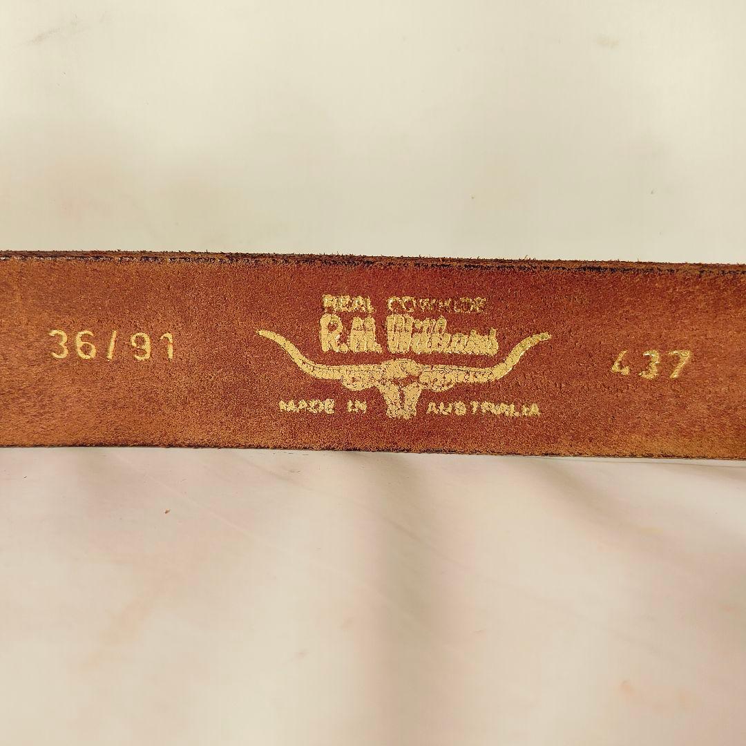 【美品】R.M.Williams オーストラリア製 高級バーガンディドレスベルト