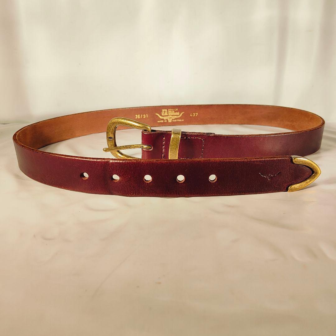 【美品】R.M.Williams オーストラリア製 高級バーガンディドレスベルト