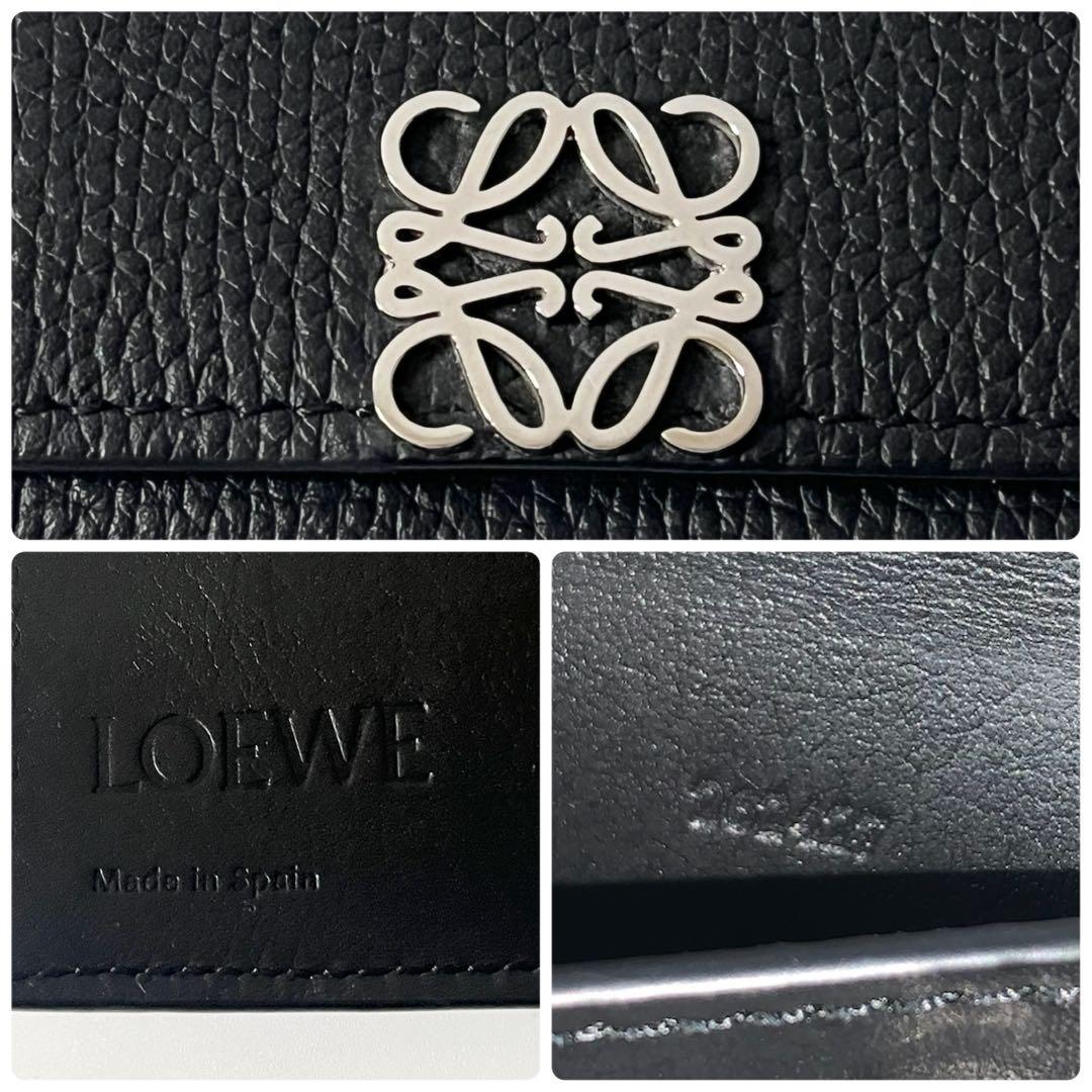 ロエベ　6連キーケース　アナグラム　レザー　黒　ブラック　ユニセックス