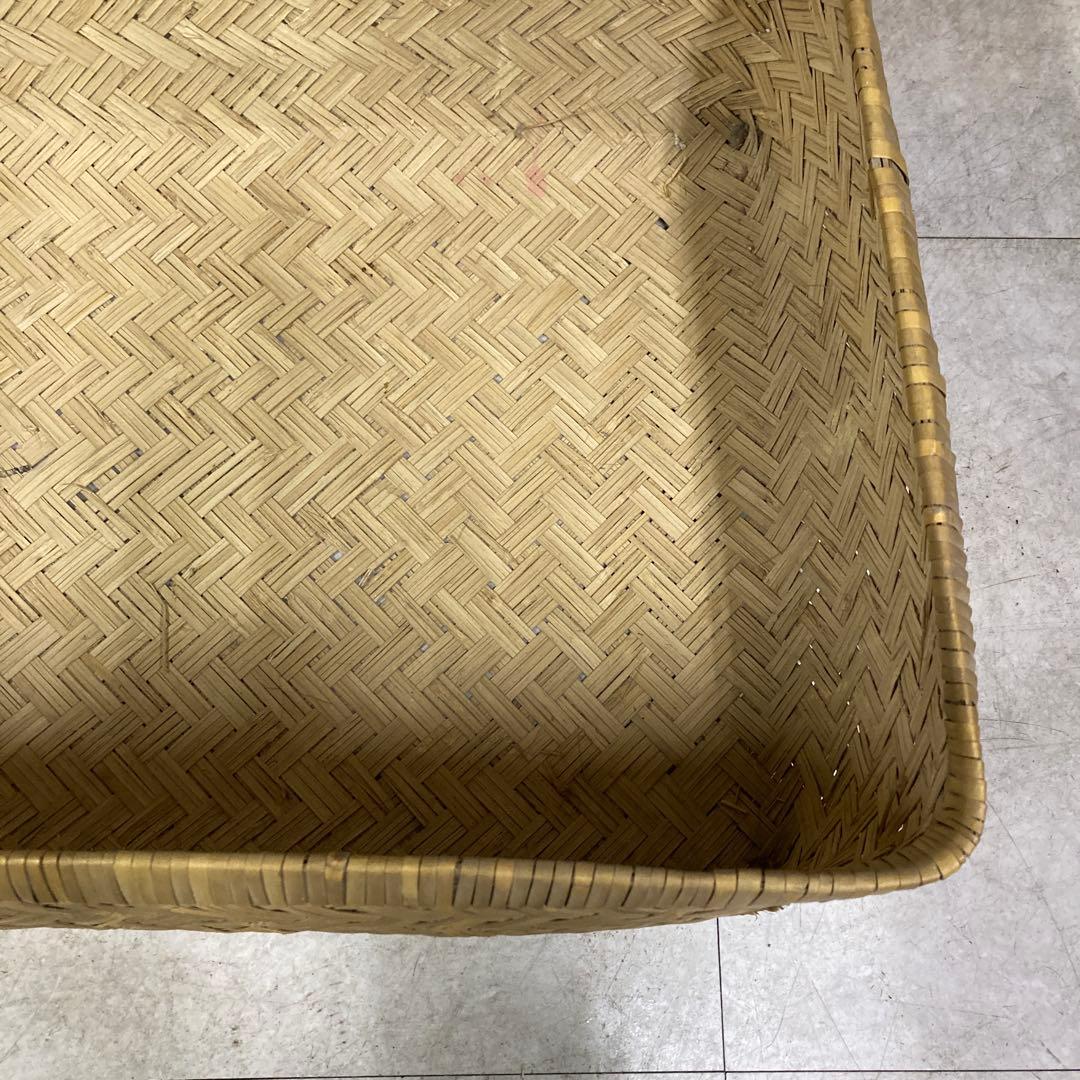 Ｂ-3 昭和レトロ 柳行李 葛籠竹細工 竹籠 蓋付きかご 古道具 アンティーク