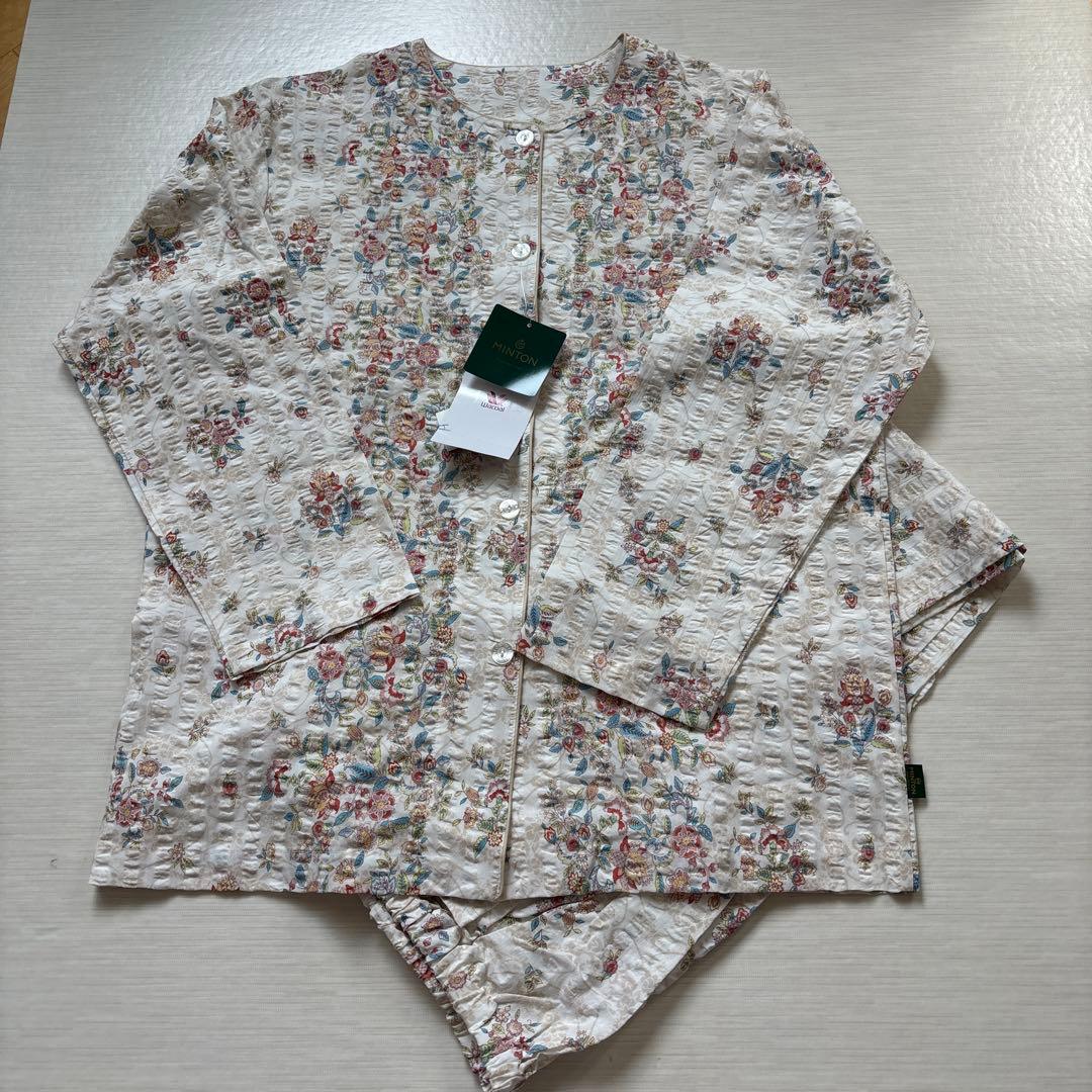 新品　ワコール　MlNTON ミントン　リップル素材綿　綿100%高級パジャマ