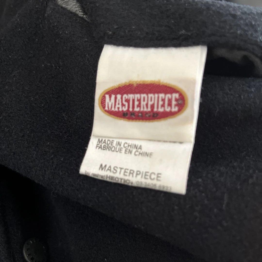 マスターピース　黒×青　レザー　スタジャン　ジャケット　XL バイカラー