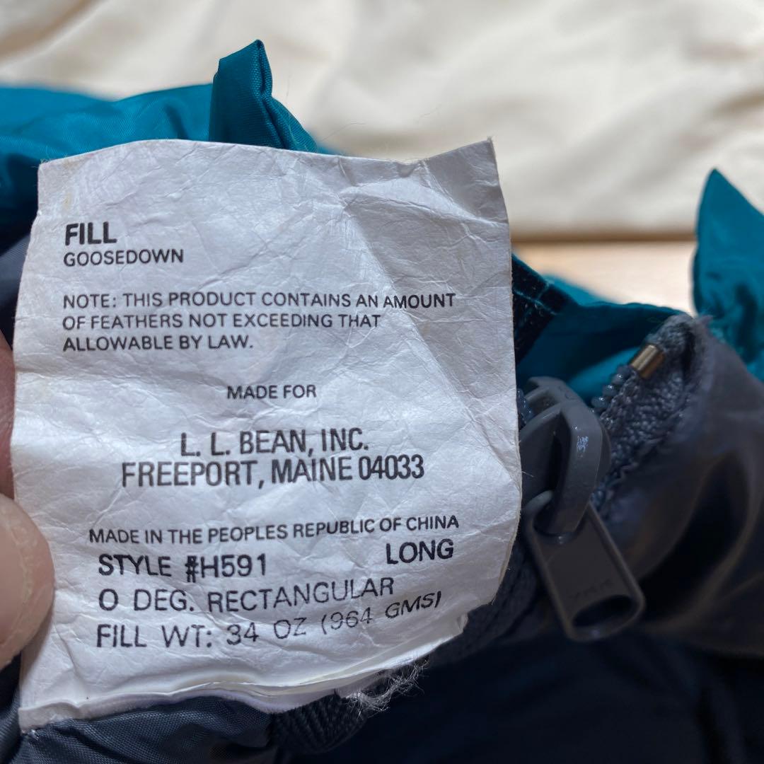 LLBean ダウン シュラフ 布団　グースダウン 946g 美品 ロング