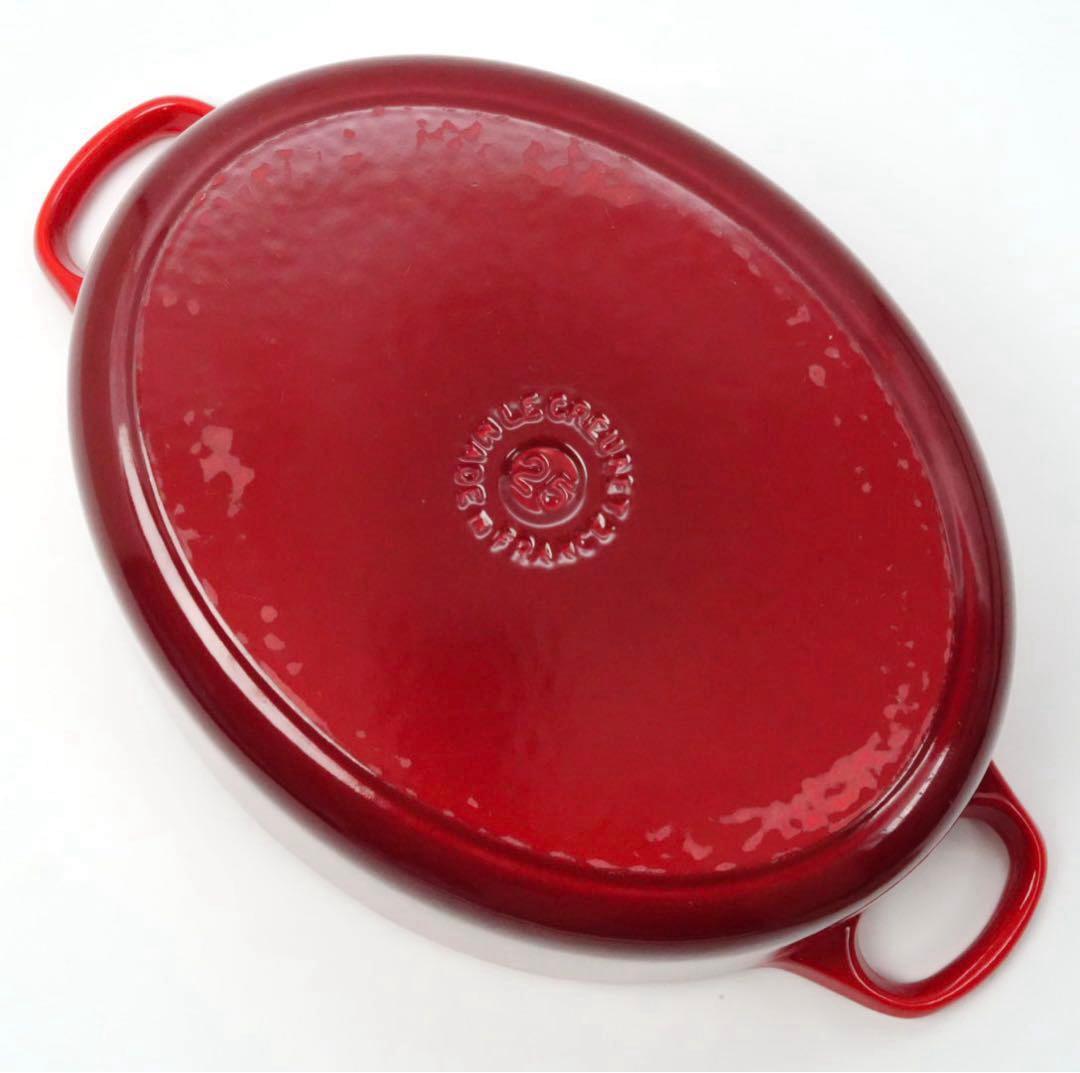 【美品】LE CREUSET　ココット オーバル チェリーレッド　25cm