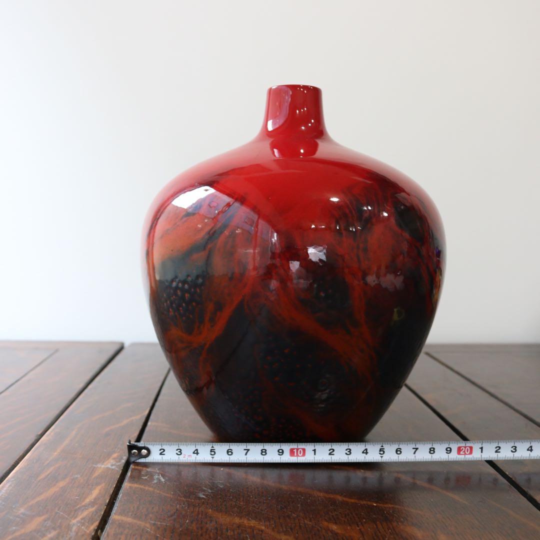 真紅の存在感たるや、英国ロイヤルドルトン ルージュフランベ　花瓶フラワーベース赤