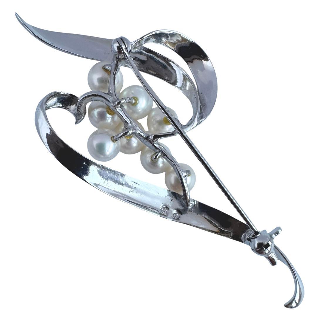 【HSK2】MIKIMOTO ミキモト パール ブローチ シルバー