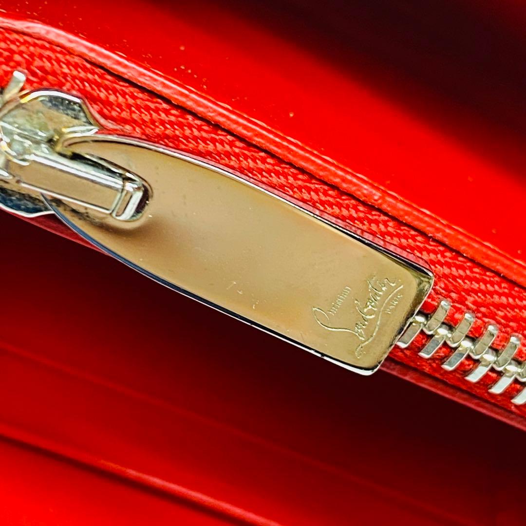 希少✨クリスチャンルブタン モノグラム 総柄 ラウンドファスナー ピンク