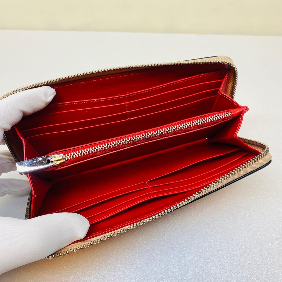 希少✨クリスチャンルブタン モノグラム 総柄 ラウンドファスナー ピンク