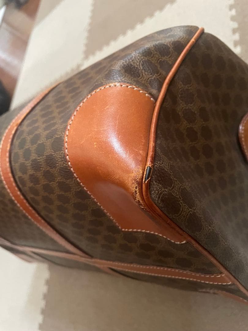 CELINE ブラウンレザーダッフルバッグ