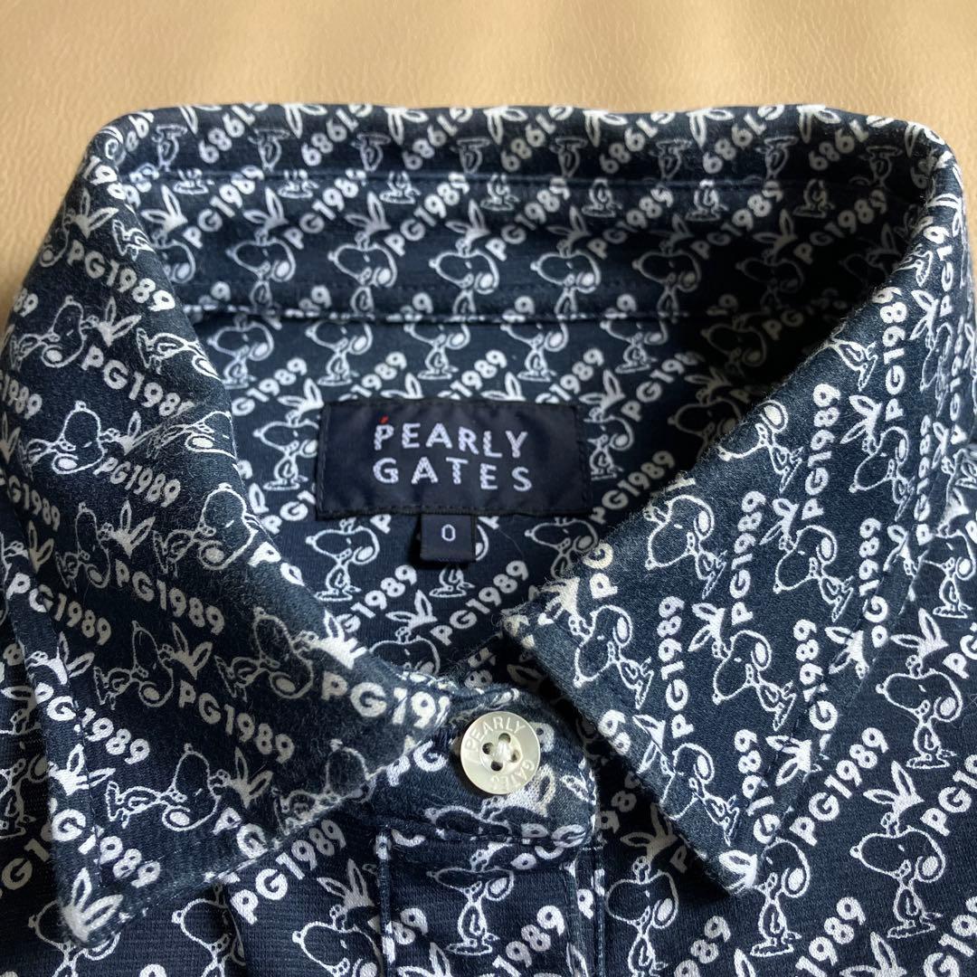 【美品】PEARLY GATES ×PEANUTS長袖ポロ スヌーピー 総柄 0