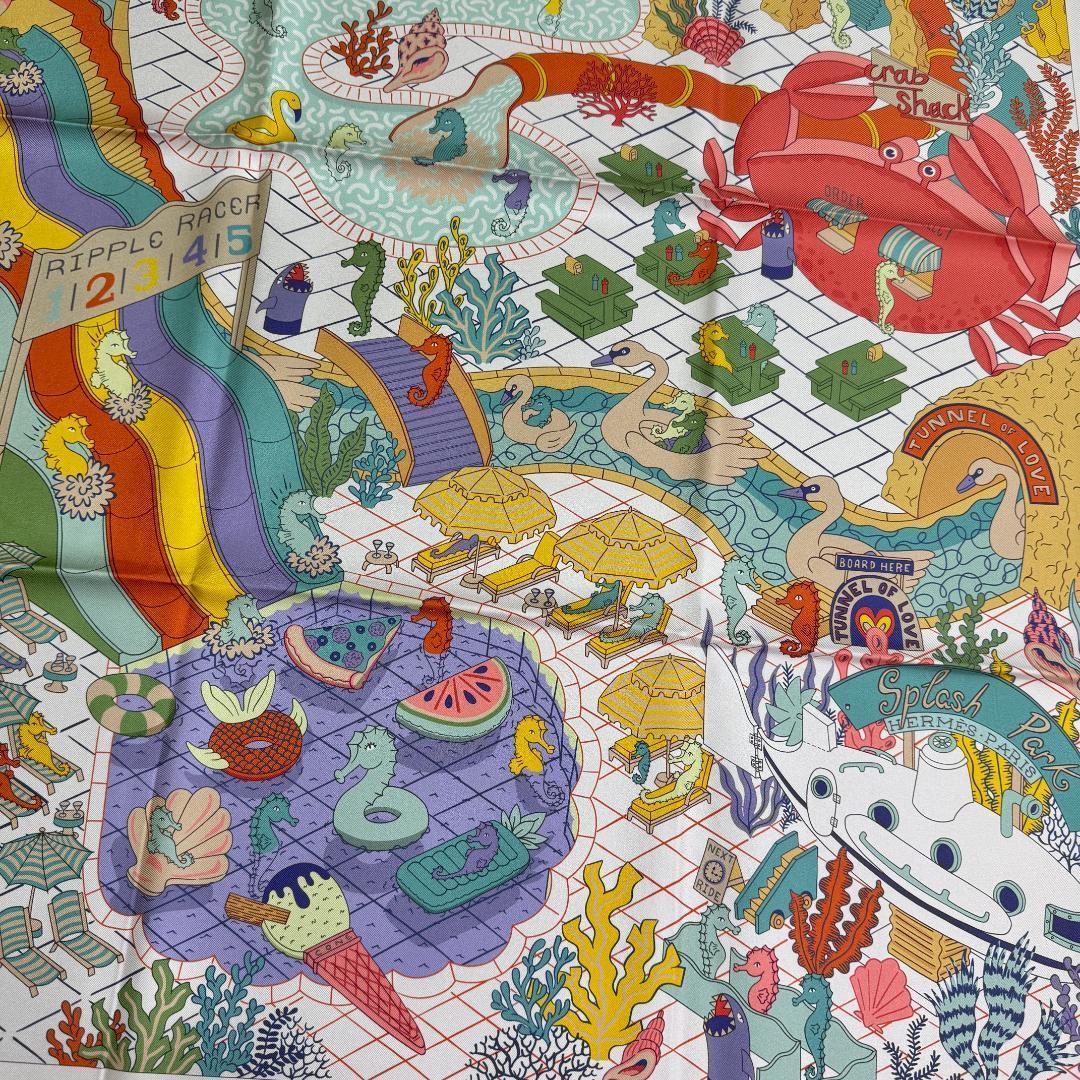 ✨極美品✨ HERMES エルメス カレ90 ダブルフェイス スプラッシュパーク