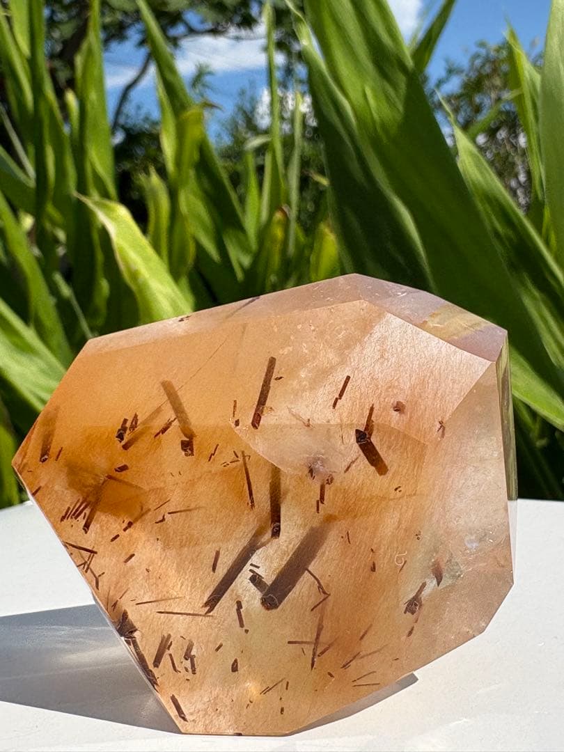 ❤️超レア　ルチルクォーツ共生　✳ふわふわ　オレンジ ラビットヘア