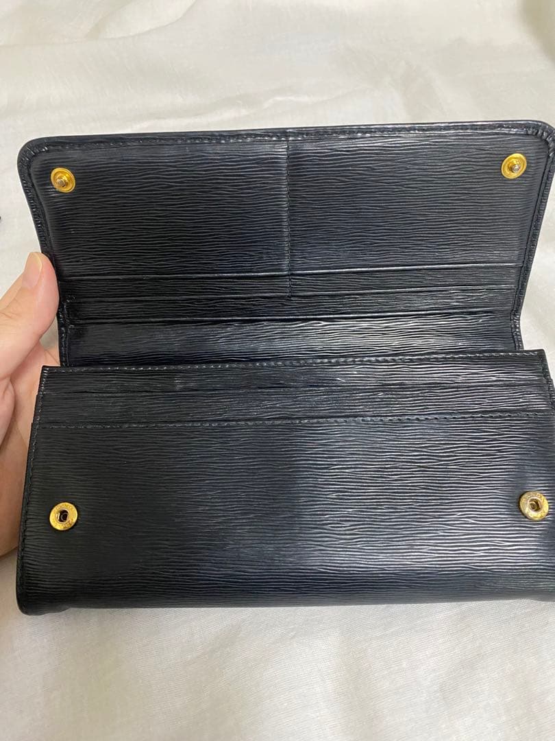 PRADA エピレザー ブラック 長財布 IDケース付き