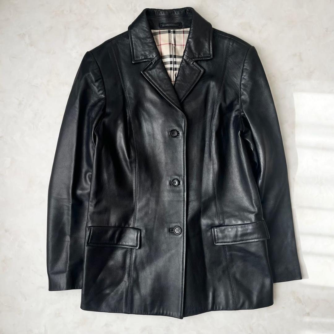 美品】BURBERRY レザージャケット ノバチェック 本革 シープスキン L