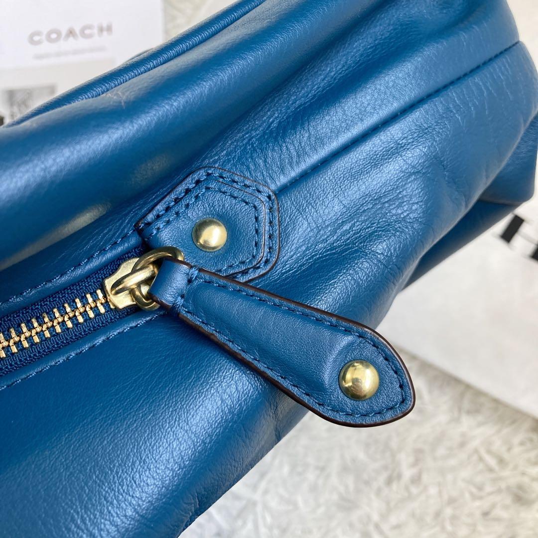 未使用級 vintage coach old tote bag Blue