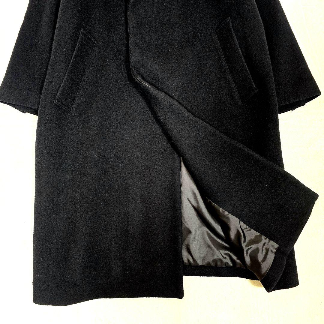 メゾンスペシャル チェスターコート ロングコート ウール マキシ丈 黒 XL相当
