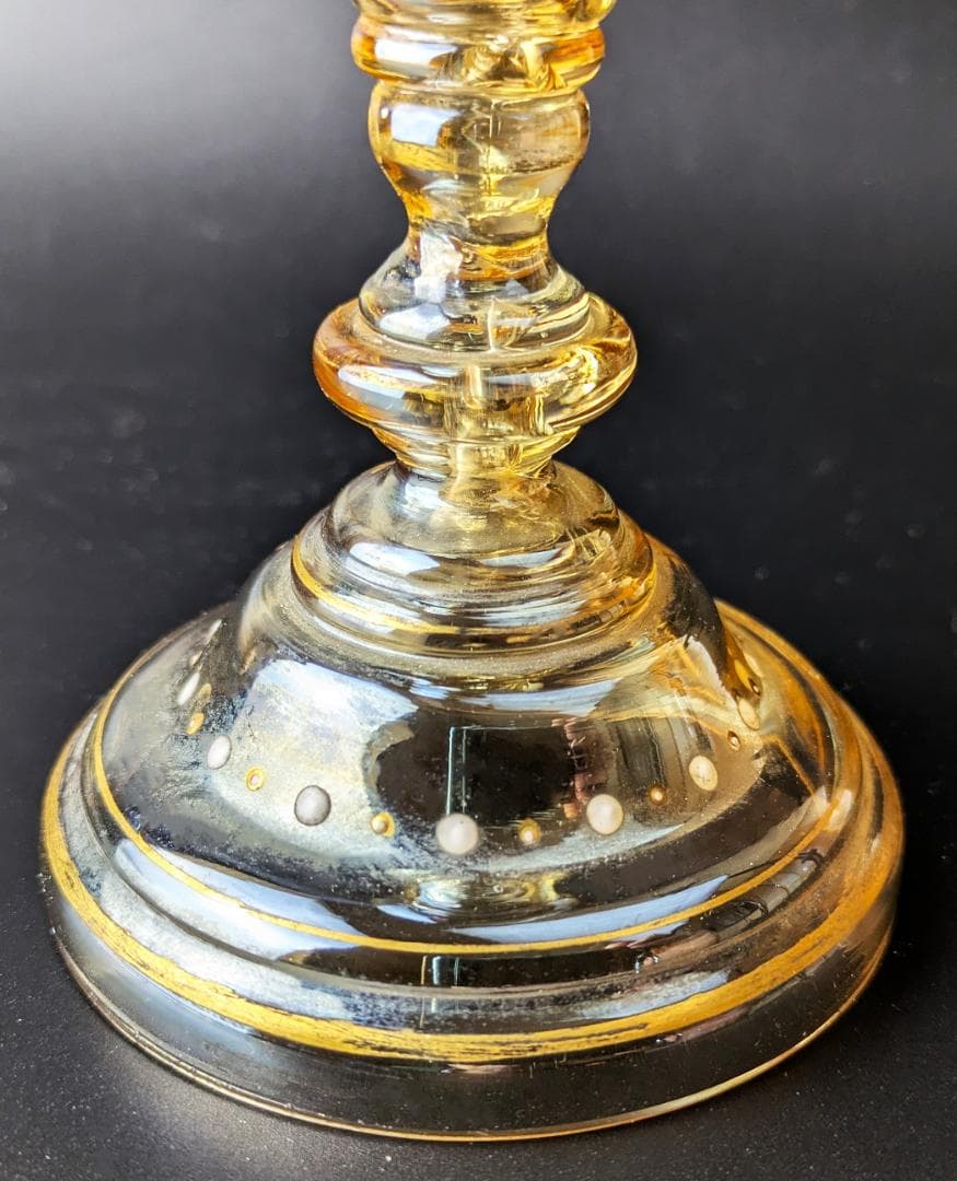 厚い金彩の大型19㎝グラス★モーゼル ボヘミアン グラス ワイン moser