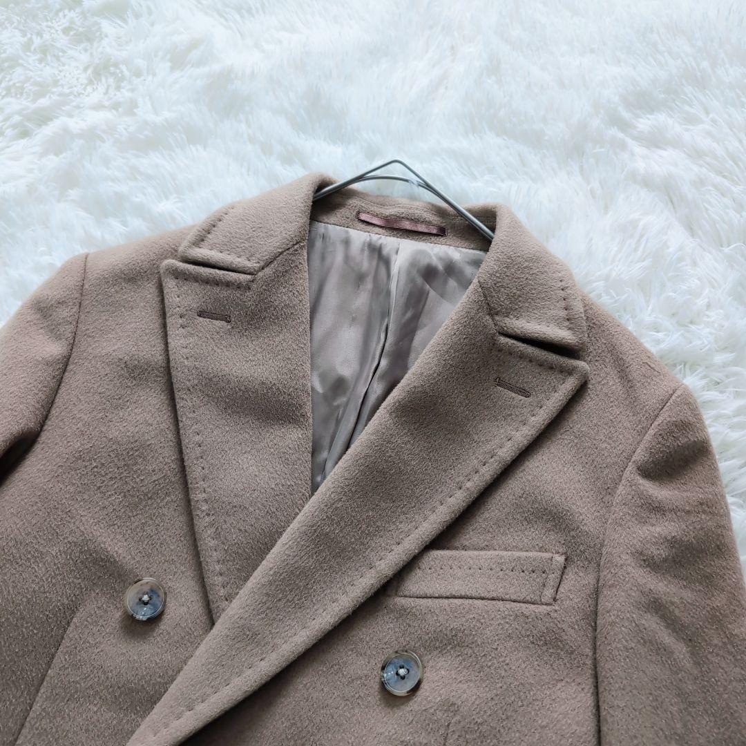 極美品】カシミヤ30% ユナイテッドアローズ ダブル ベルト L ベージュ