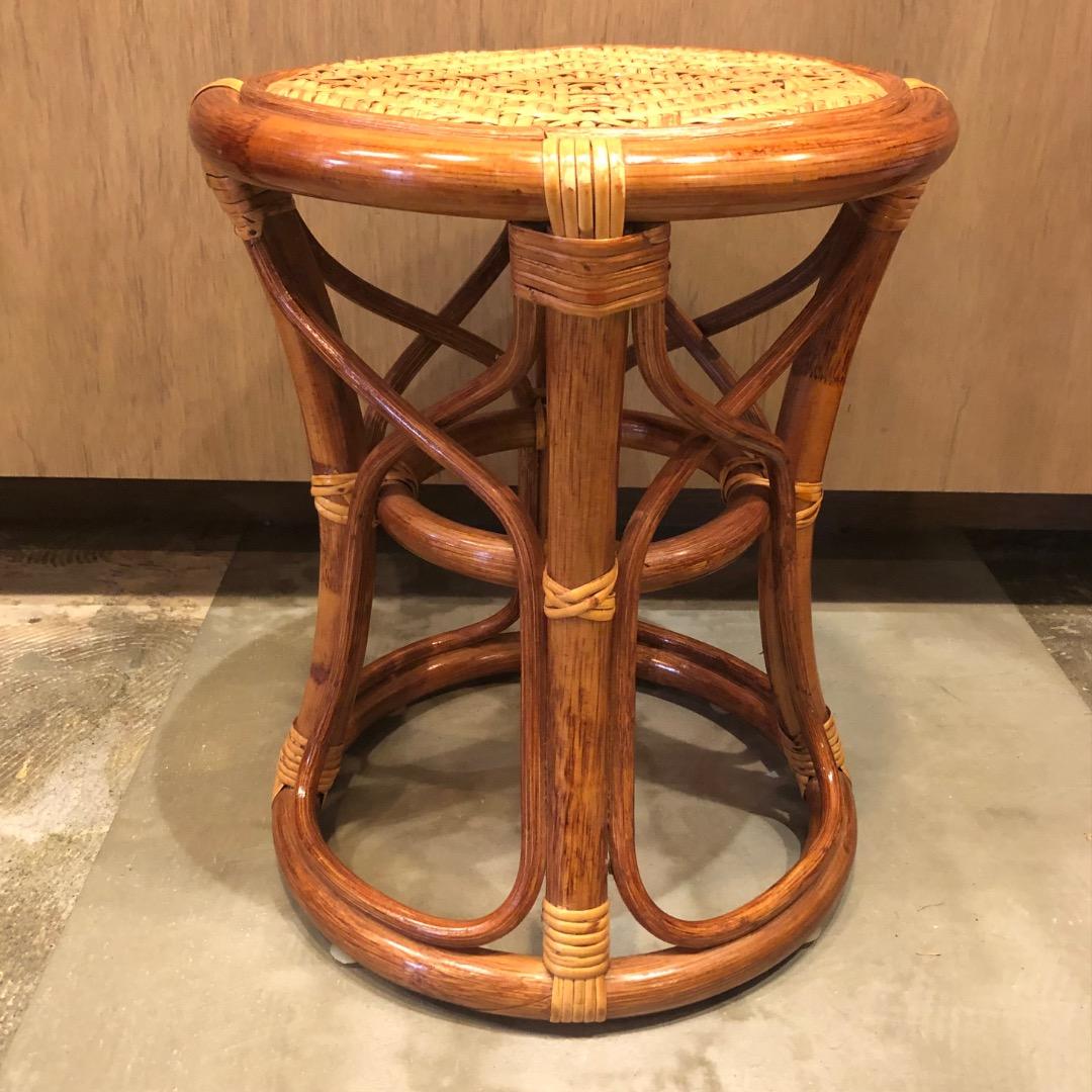 【ラタン】 円形スツール 椅子　腰掛け　ラタンチェアー　アジアン雑貨