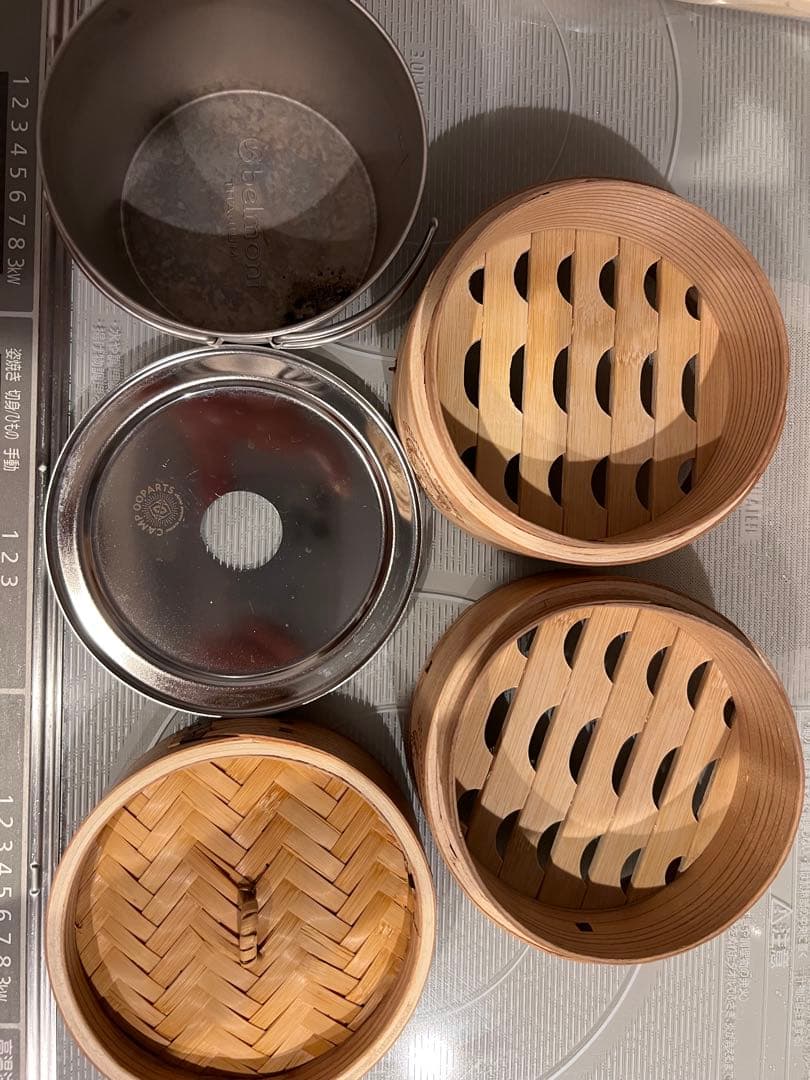 本日限り　OUTDOOR MONSTER 竹製蒸し器 2段式