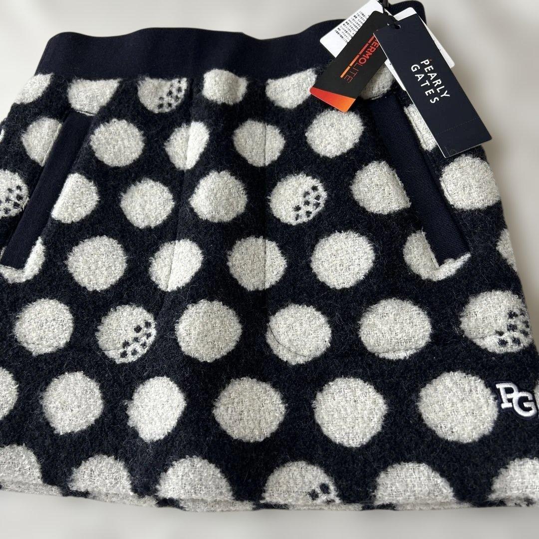 パーリーゲイツ☆新品タグ付☆レディース １(M)厚手モコモコ ドット柄スカート