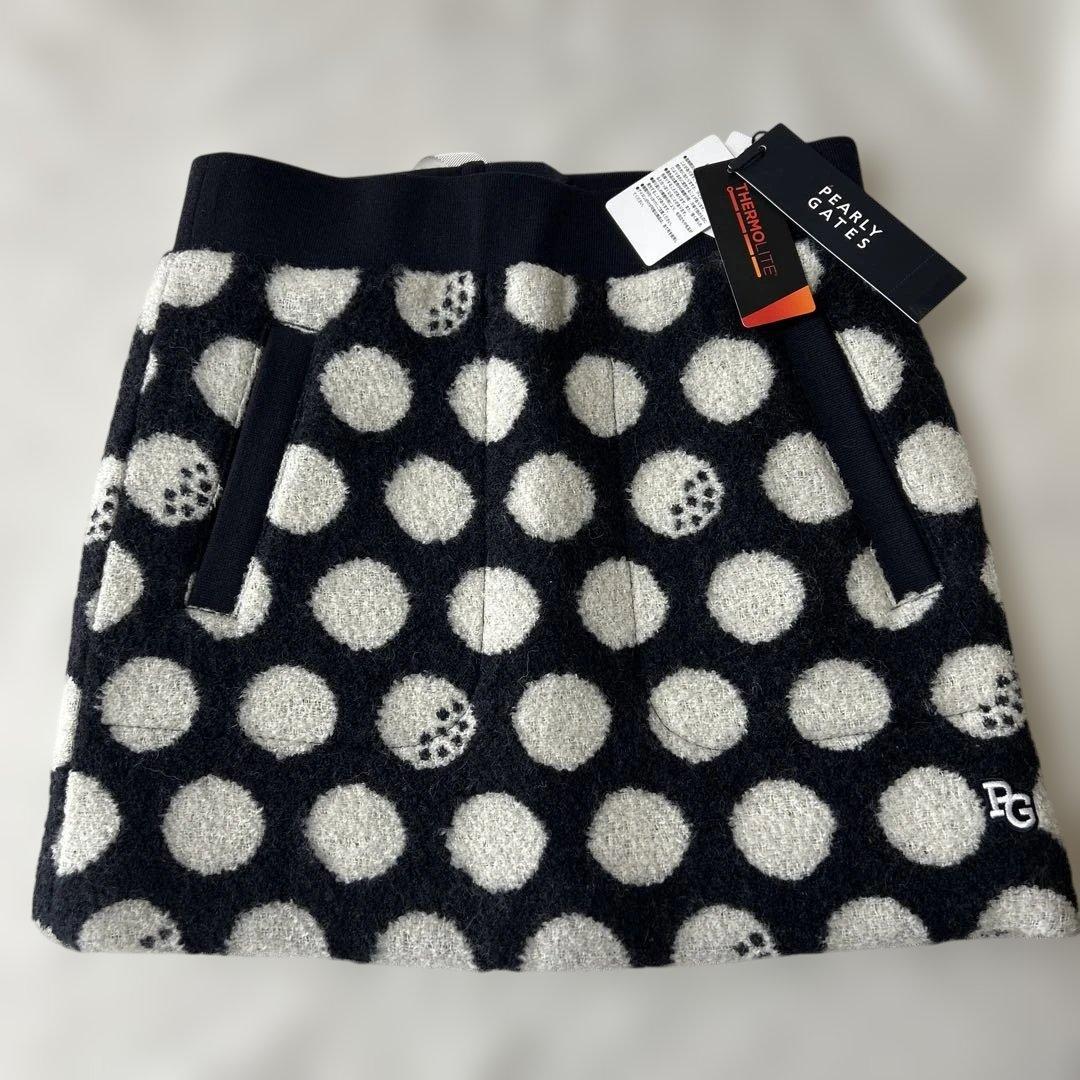 パーリーゲイツ☆新品タグ付☆レディース １(M)厚手モコモコ ドット柄スカート