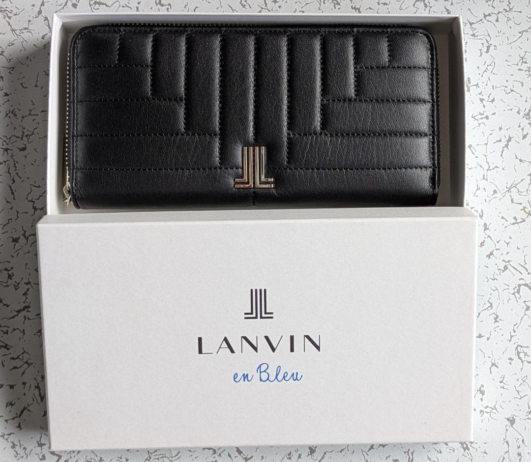 【LANVINenBleu】☆匿名配送☆ 長財布　ブラック　箱付き　美品