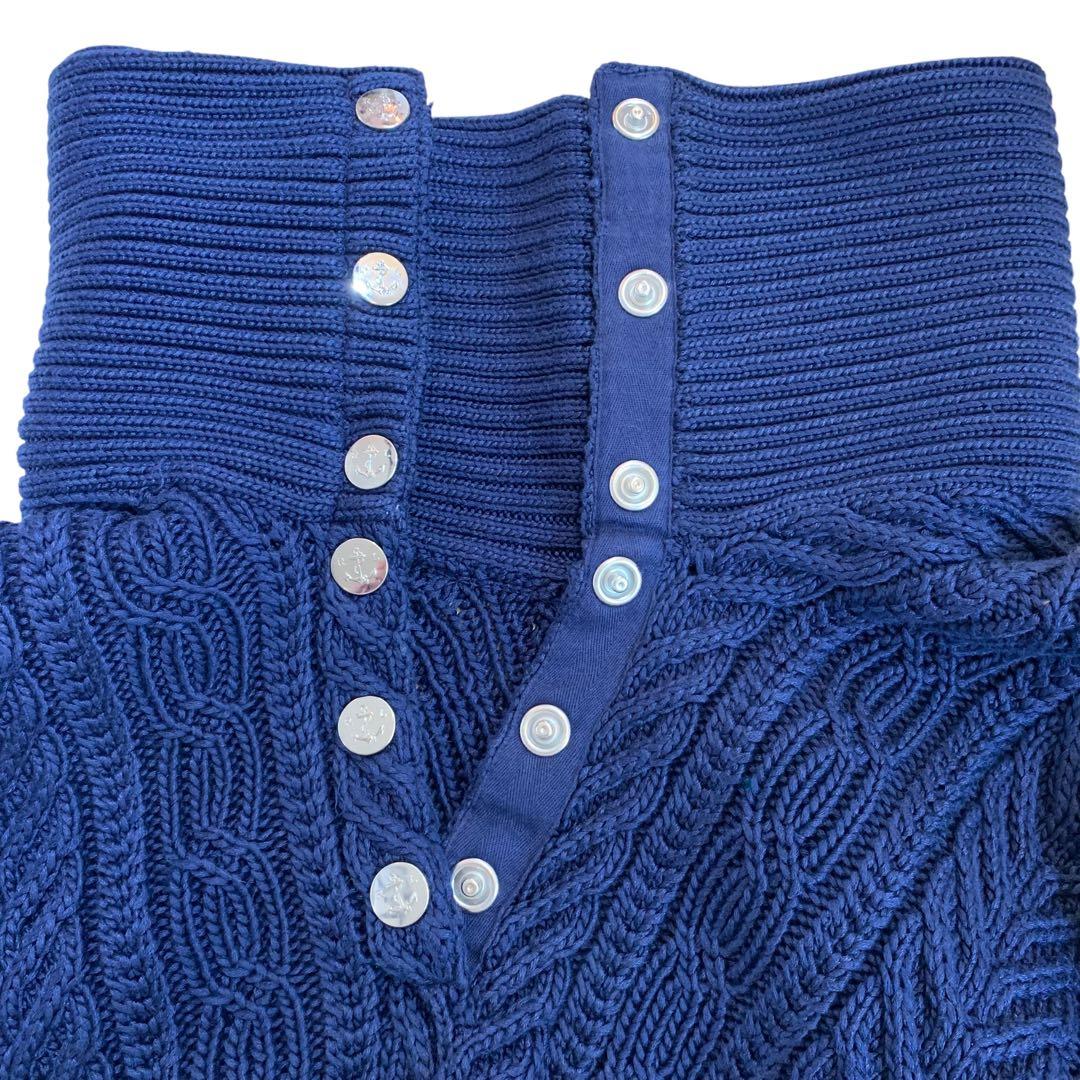 RALPH LAUREN コットン ケーブル編みポンチョ サイズS