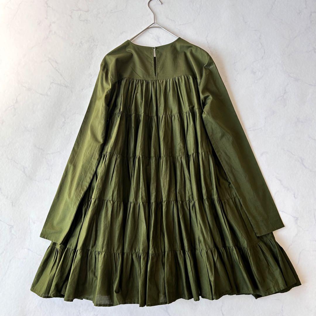 未使用級 Merletteマーレット ソリマン ティアードワンピース カーキ希少