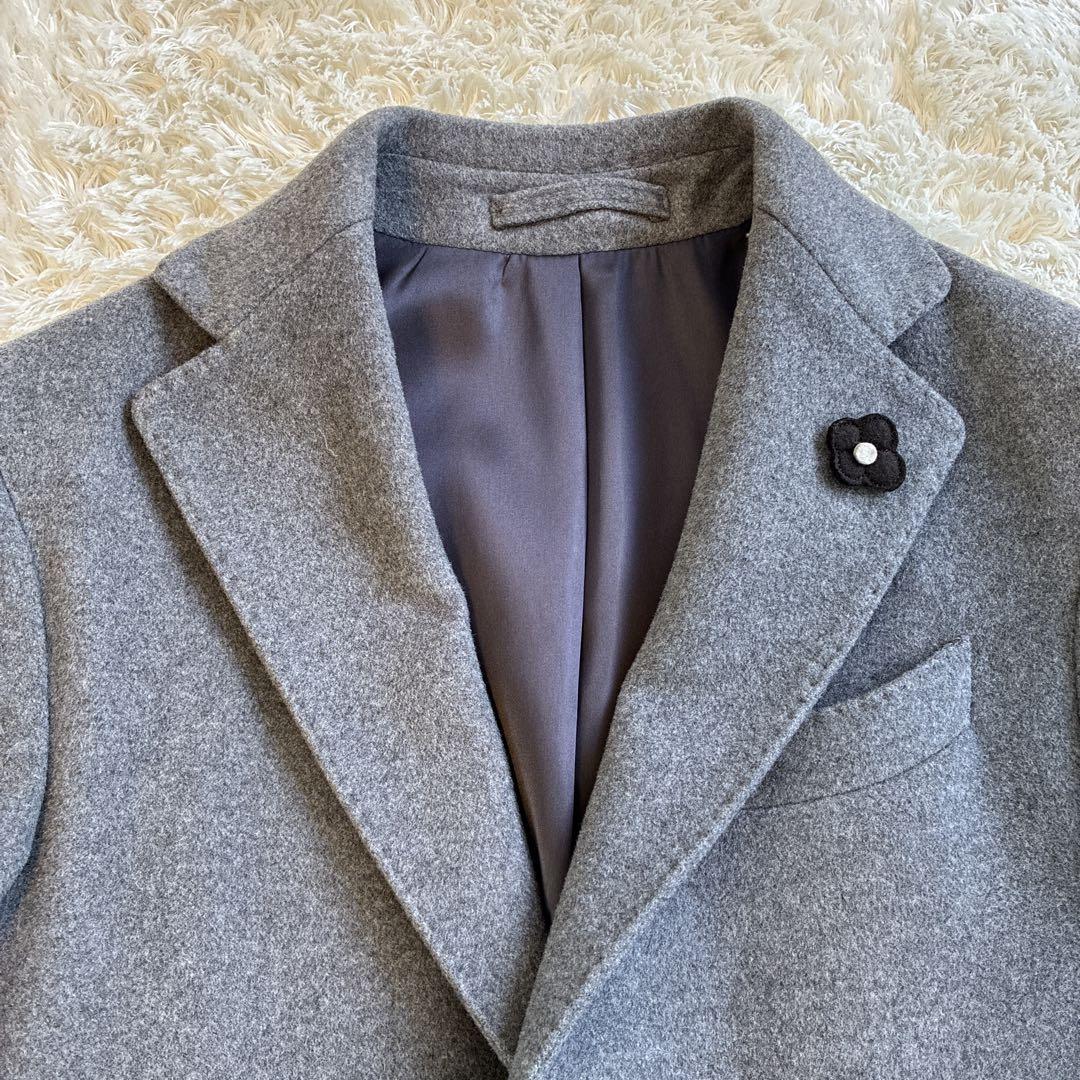 【美品】LARDINI ラルディーニ チェスターコート シングル グレー 44