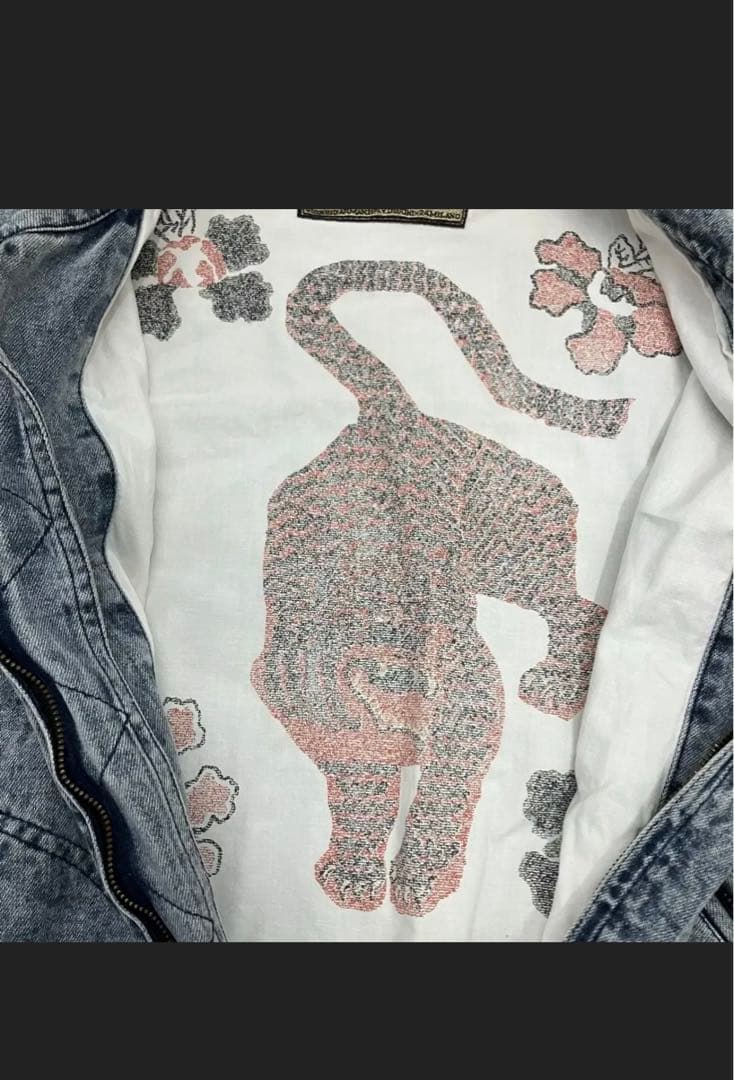 i*2様 armani jeans 80s vintage 虎花デニムジャケット