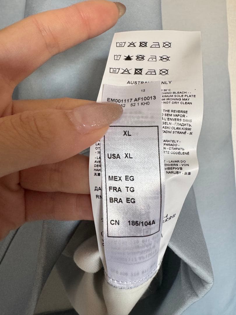 EMPORIO ARMANIグラデーションブルー クルーネック スウェット XL