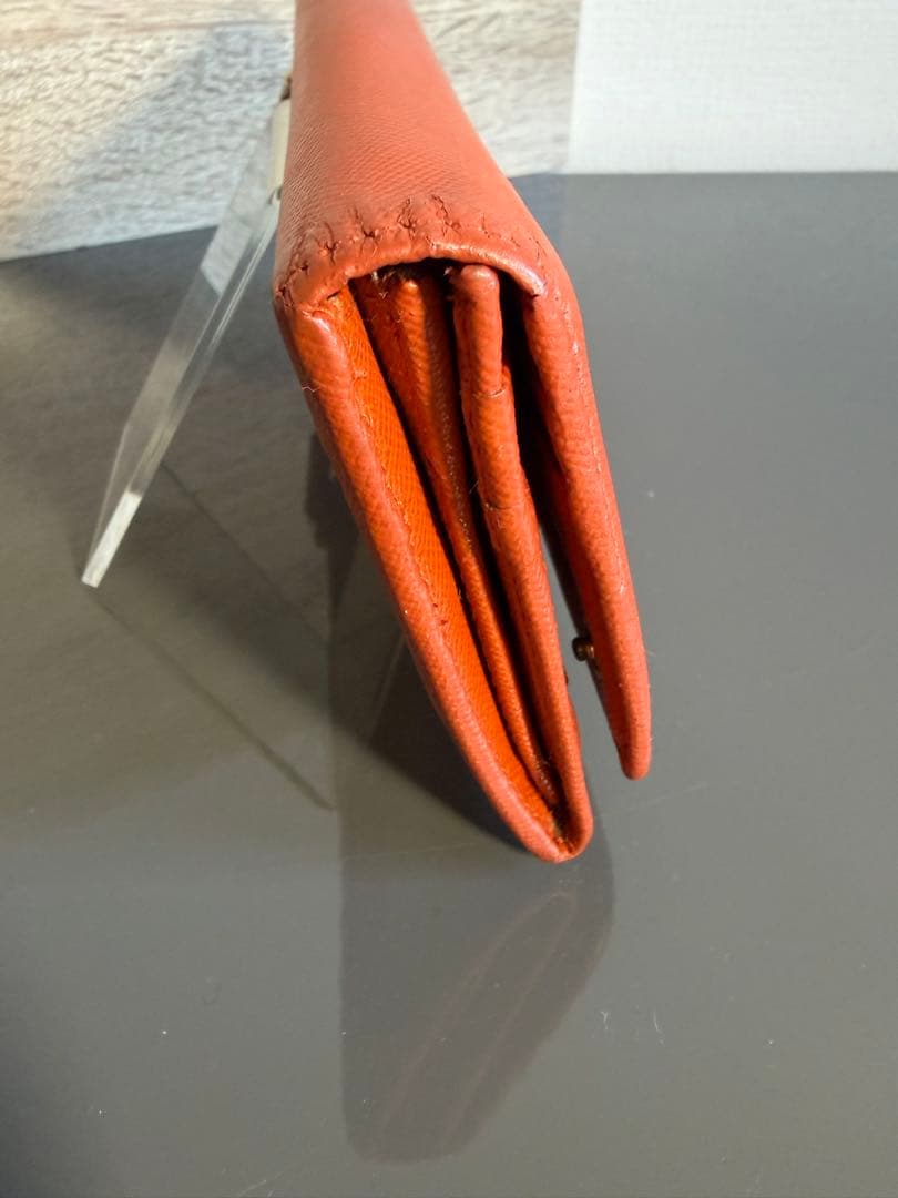 PRADA オレンジ サフィアーノレザー 長財布