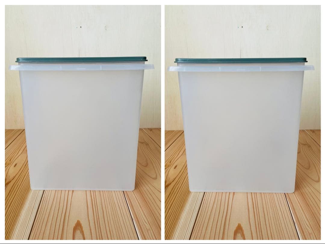 4個セット/タッパーウェア/キッチンキーパー/ライスキーパー/米びつ/深緑