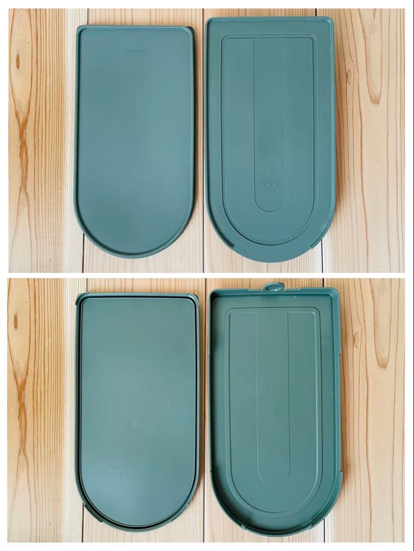 4個セット/タッパーウェア/キッチンキーパー/ライスキーパー/米びつ/深緑