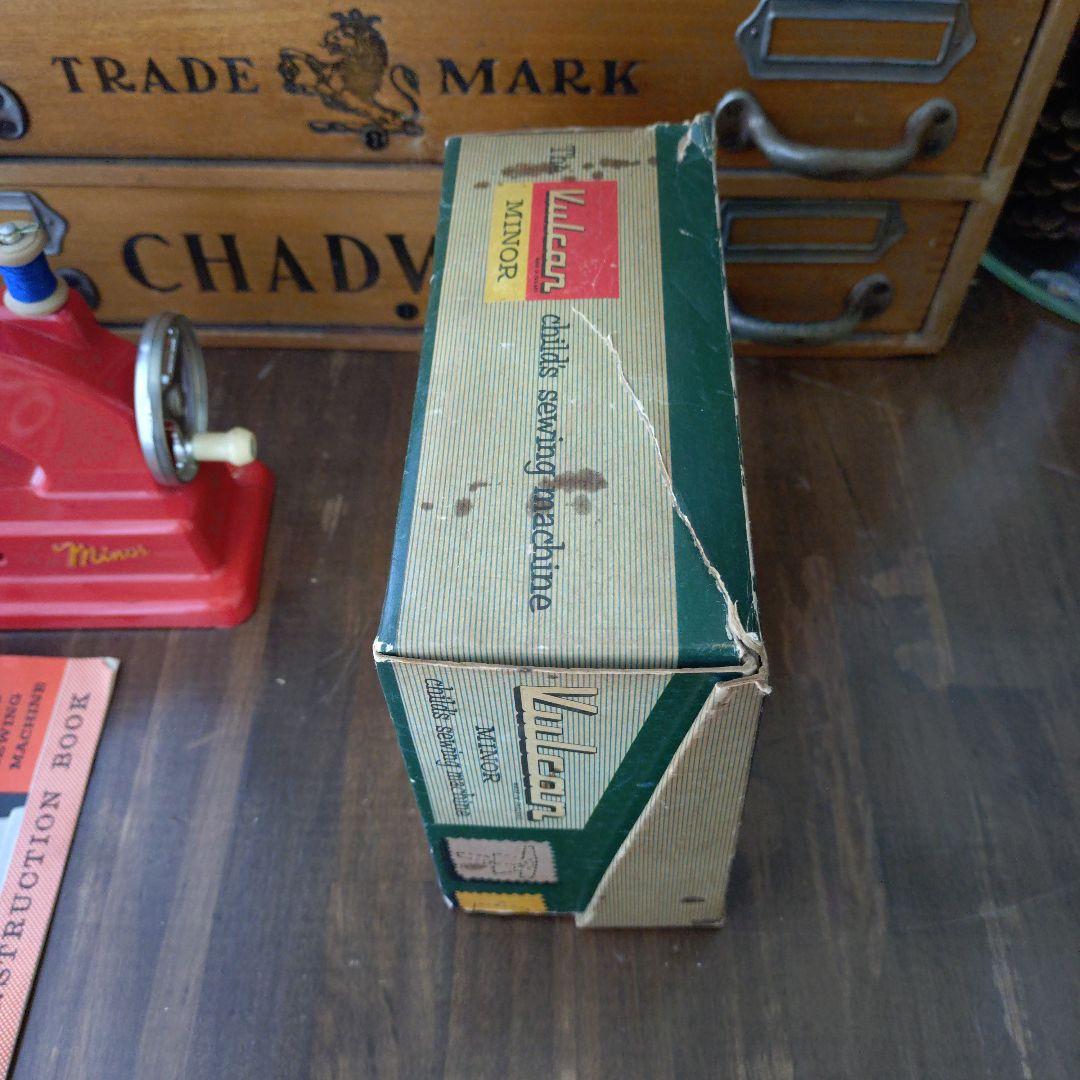 最終値下げ アンティーク 英国製 トイミシン 赤 バルカン 付属品完備