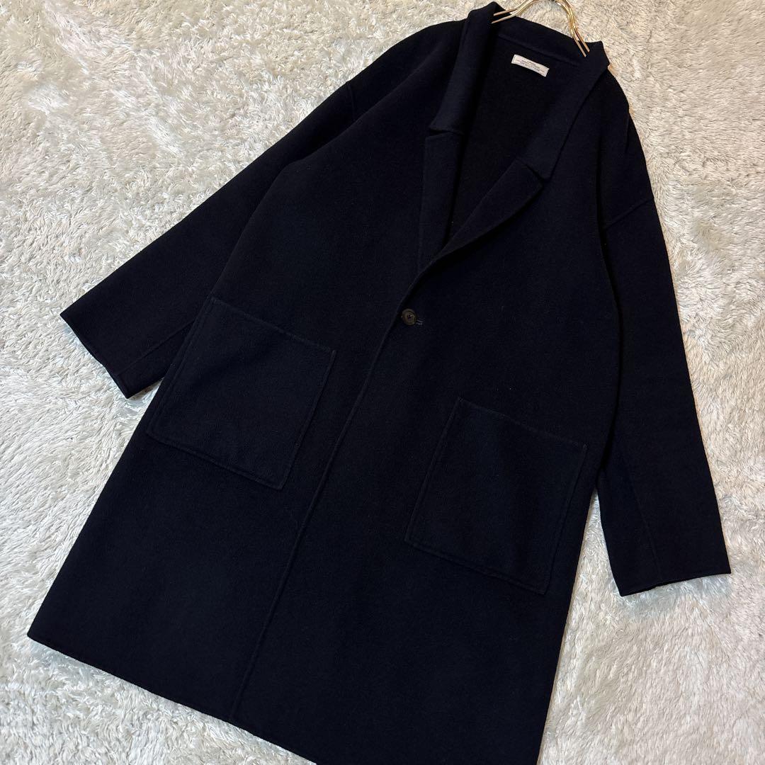 ジャーナルスタンダード レリューム ウールナイロン リバー コート 紺　ネイビー