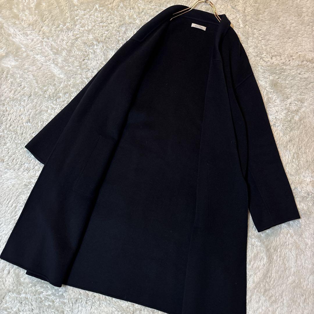 ジャーナルスタンダード レリューム ウールナイロン リバー コート 紺　ネイビー